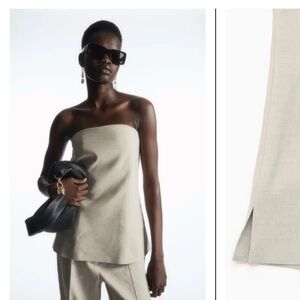 COS Linen Bustier Top - Stone